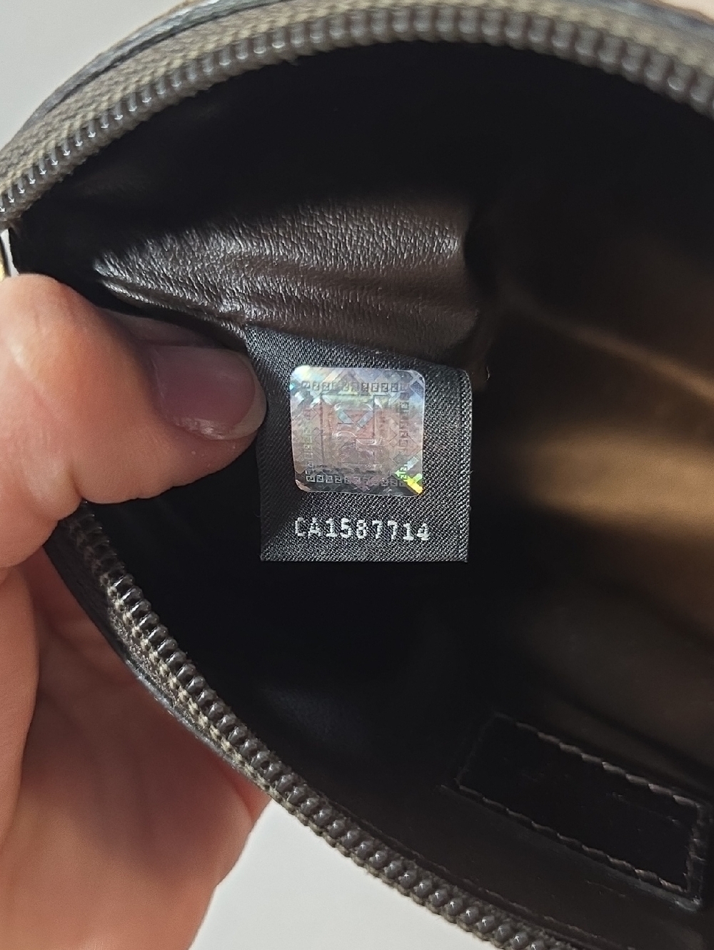 Fendi Brown Monogram Canvas Floral Zip Pouch - Picture 11 of 12